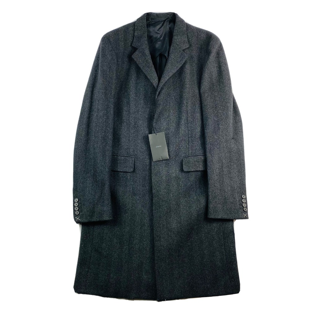 Joseph Europe Heavy Wool Blend Gray Trench Coat Size 40R NWT